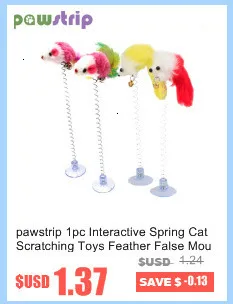 pawstrip 5pcs/lots False Mouse Cat Toys Feather Faux Fur Pet Cat Toy With Sound Rattling Mice Cat Playing Teaser Toy Interactive