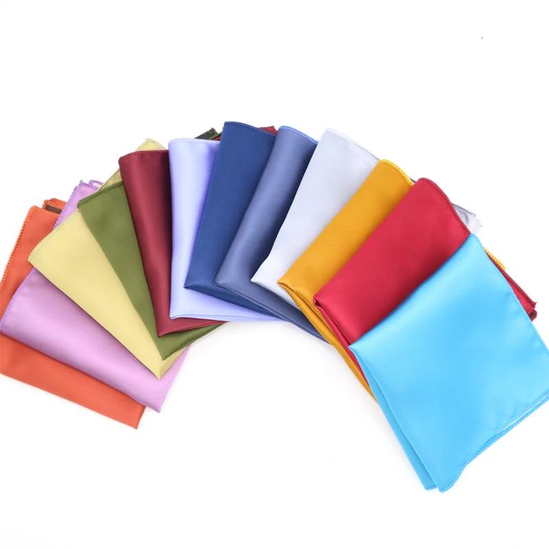 Высокое качество мужской Hanky полиэстер шелковые карманные квадраты сплошной