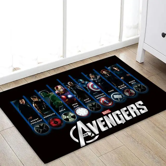 40x60cm Дропшиппинг Марвел Мстители плюшевый ковер Железный человек Капитан Америка Человек-паук коврик хлопок Рождественский подарок игрушки для детей - Цвет: 40x60cm