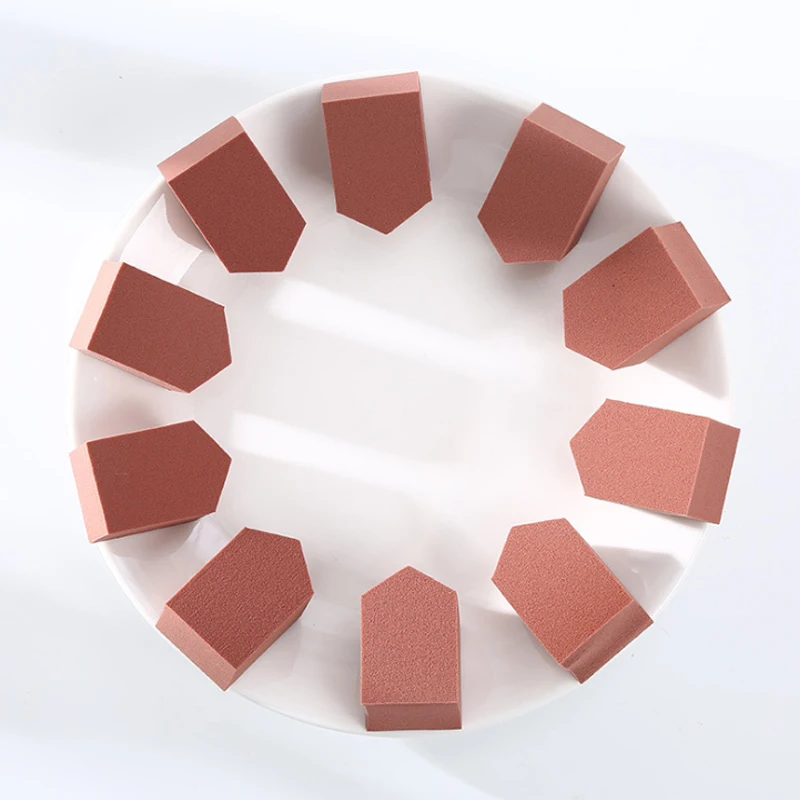 10pcs 04 15 шт. Красота Спонжик для буфами на рукавах с повышенной эластичностью Мягкие гибкие макияж пятиугольник для сухой и влажной уборки Применение пуховка для пудры маленький Хо Применение яйца - Цвет: 10pcs 04
