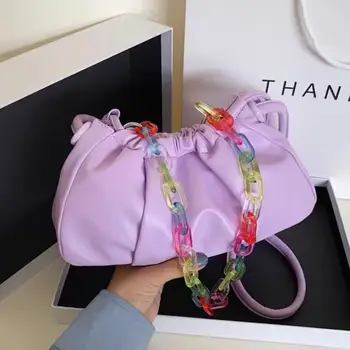 

Fashion Color Chain Dumplings Bags For Women Crossbody Bag 2020 Day Clutch Clouds Bags Designer Handbag Pleated Shoulder Bag Sac