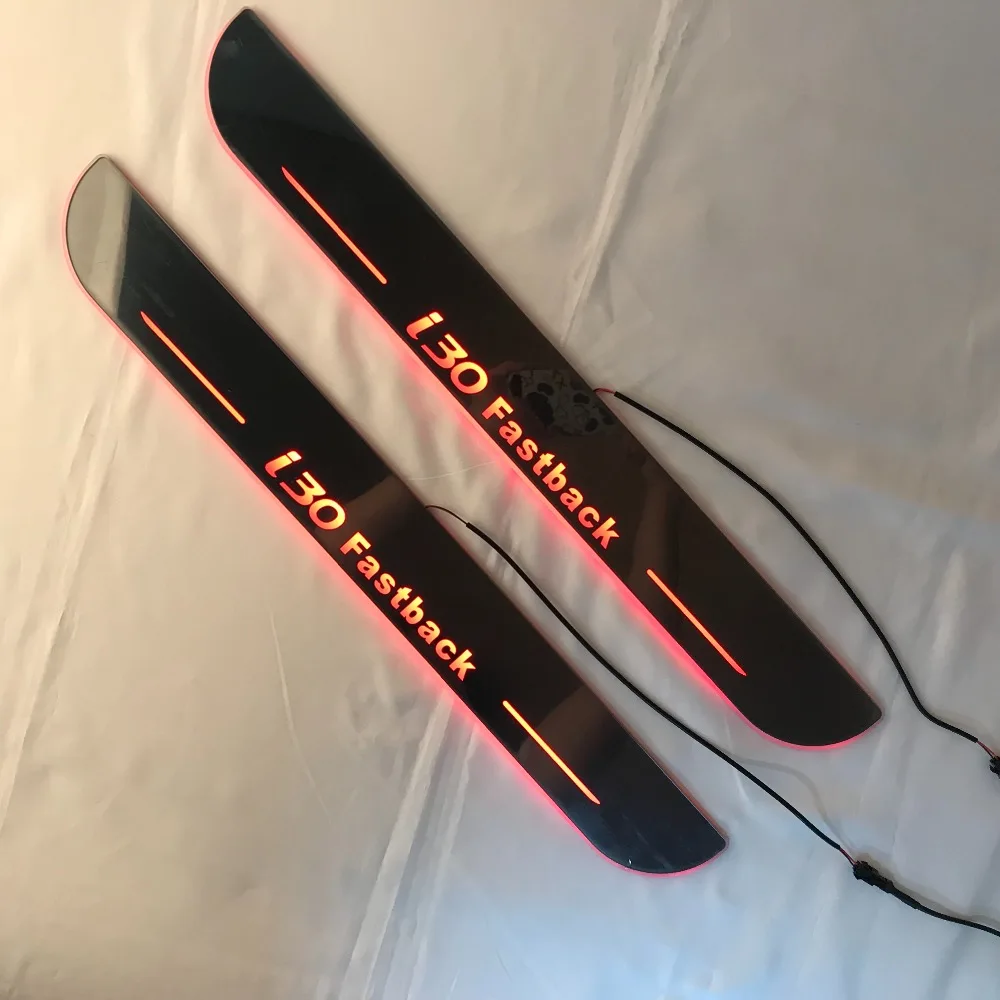 Osmrk led движущаяся дверь scuff Для hyundai i30 fastback динамический порог пластина плоская подкладка накладка течёт/неподвижный светильник, 2 шт