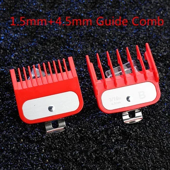 

Professional Clipper Replacement 2Ppcs(1.5mm+4.5mm) Guide Comb Sets 1.5 And 4.5 Mm Size Red Color Attachment Comb Set