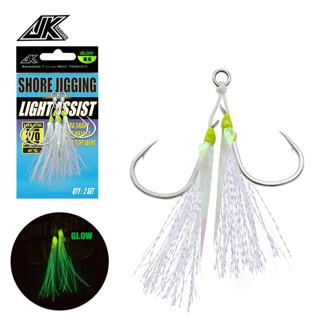 JK LALS Shore Jigging Hooks 1/0 2/0 3/0 Pike Jig Assist Hook For