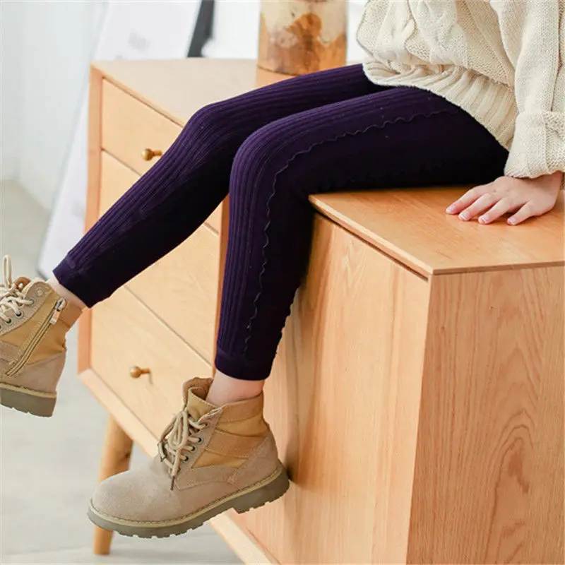 Леггинсы для девочек; сезон осень-зима; детские брюки с рюшами; Детские плотные теплые хлопковые леггинсы с эластичной резинкой на талии; штаны для девочек; брюки; Pantalone
