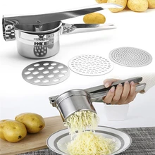 Máscara de batata, utensílios de cozinha de aço inoxidável, máquina de cortar legumes e frutas, prensa de alho