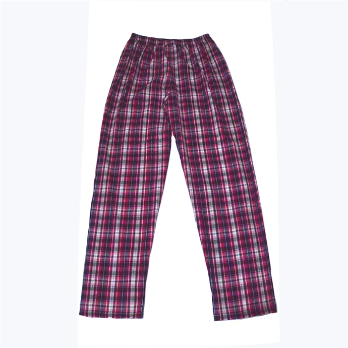 Men's Fancy Plaid Cotton Sleepwear Trousers Red