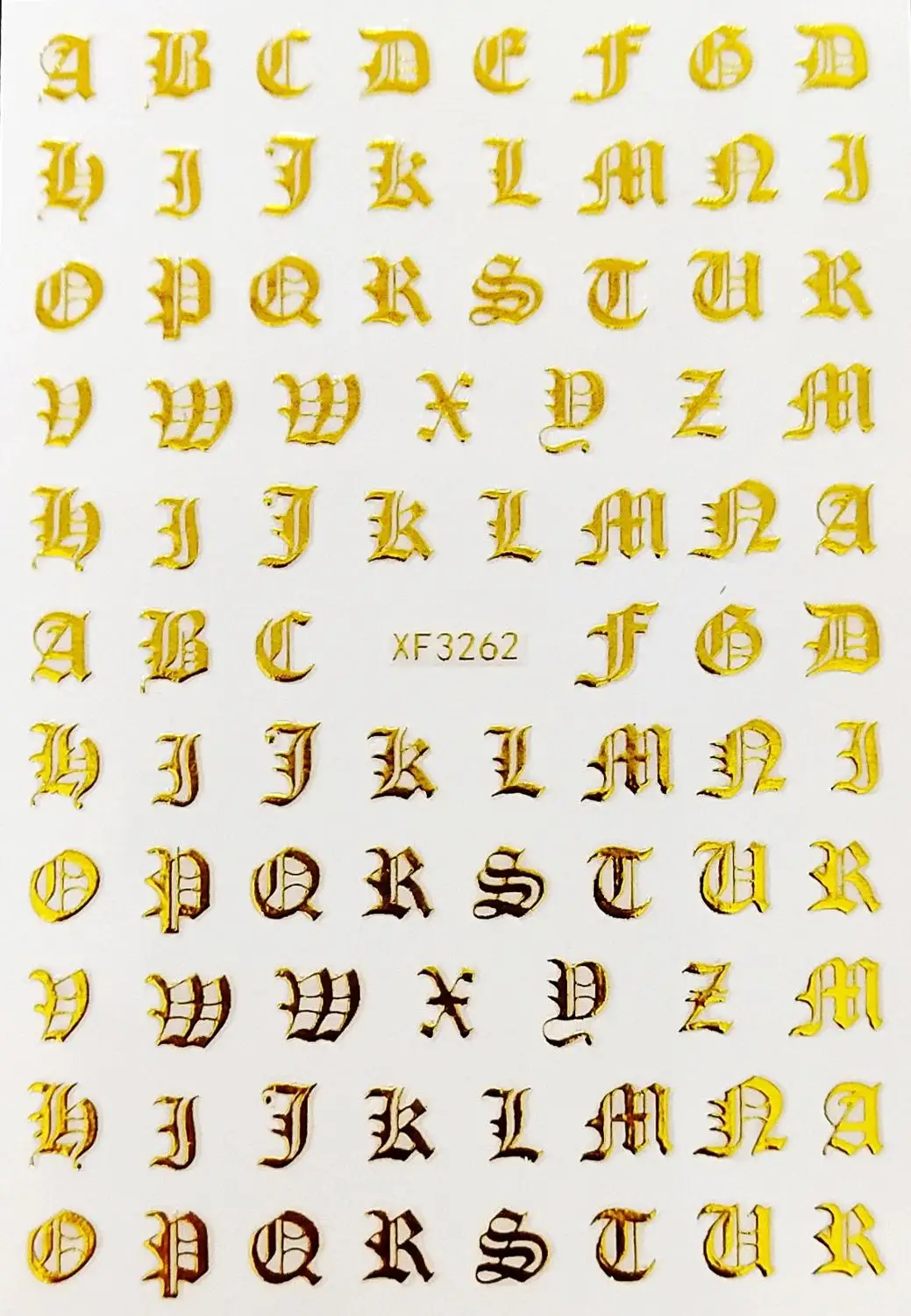 5 шт./лот, золотые, белые, черные 3D наклейки для ногтей, серебряный, Старый Английский алфавит, сделай сам, полоски, ленты, обертывания, украшения для ногтей