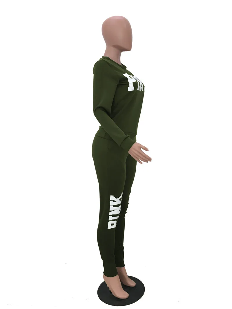 Комплект из 2 предметов: розовый топ с длинными рукавами и штаны женский