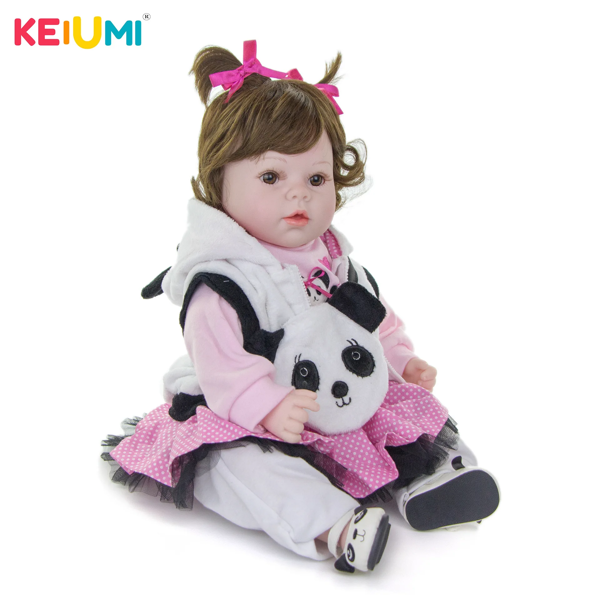  Keiumi 20-Inch Soft Silicone Reborn Baby Doll Reborn Baby Cloth Body Model Infant Safe Non-toxic