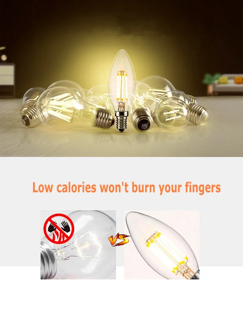 Haa2224d5817b4051a3f55a7174855972k 10pcs E14 LED Bulb AC220/240V, 4W, 6W Filament Candle Light C35, L35 Edison Bulb Retro Antique Vintage Style Cold White Warm White Mallzona