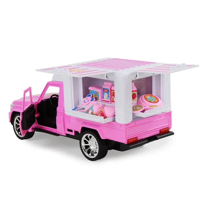 RC car Electric light music remote control dessert car Four-way stall cart Children's play house simulation ice cream car toy 4