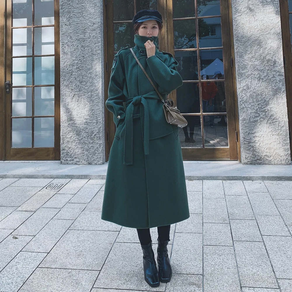 

Photo Shoot French Hepburn Elegant Woolen Jacket 2019 Winter New Style WOMEN'S Dress Retro British Style Woolen Overcoat
