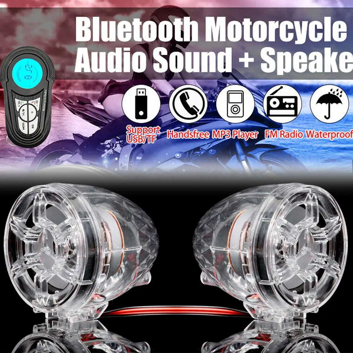 Мотоциклетная студийная аудиосистема Автомобильная Bluetooth Портативная