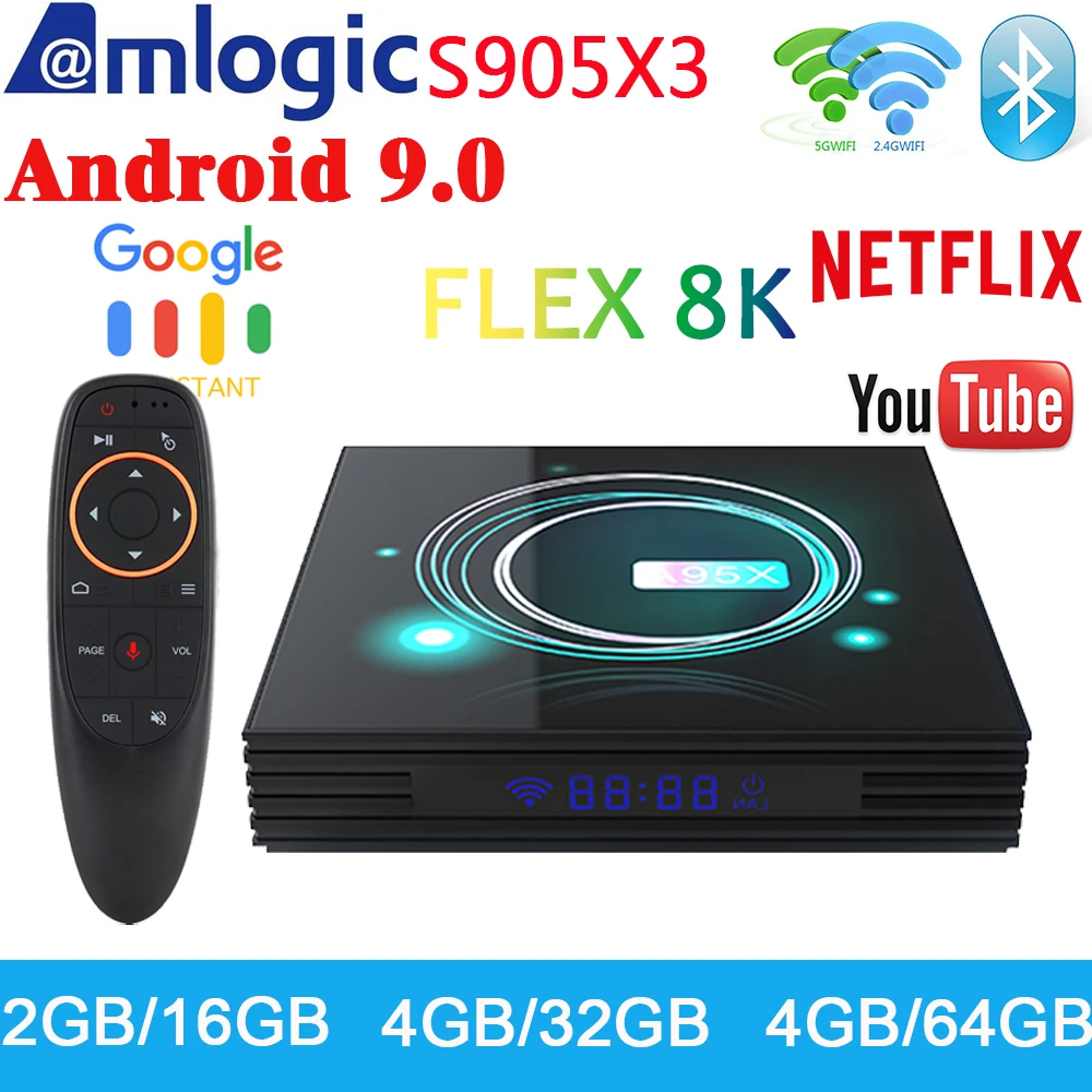 Смарт ТВ приставка A95X F3 Slim Android 9 0 4 Гб 64 Amlogic S905X3 Google Play 8k телеприставка ГБ 32
