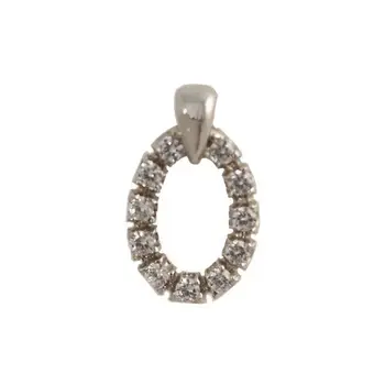 

Oval Pendant white gold 18 K with zircons
