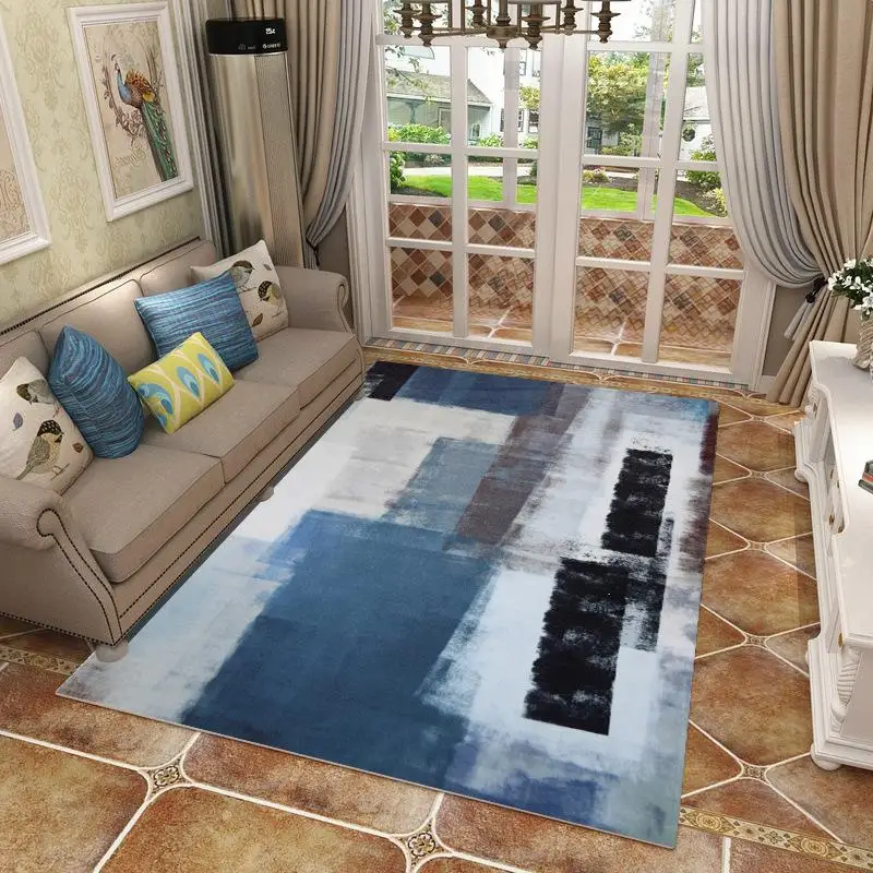 New Design Nordic Abstract Ink Painting Carpet/Living Room Bedroom Anti-slip Large Rug Floor Mat Kitchen Carpets Area Rugs CF - Цвет: Белый
