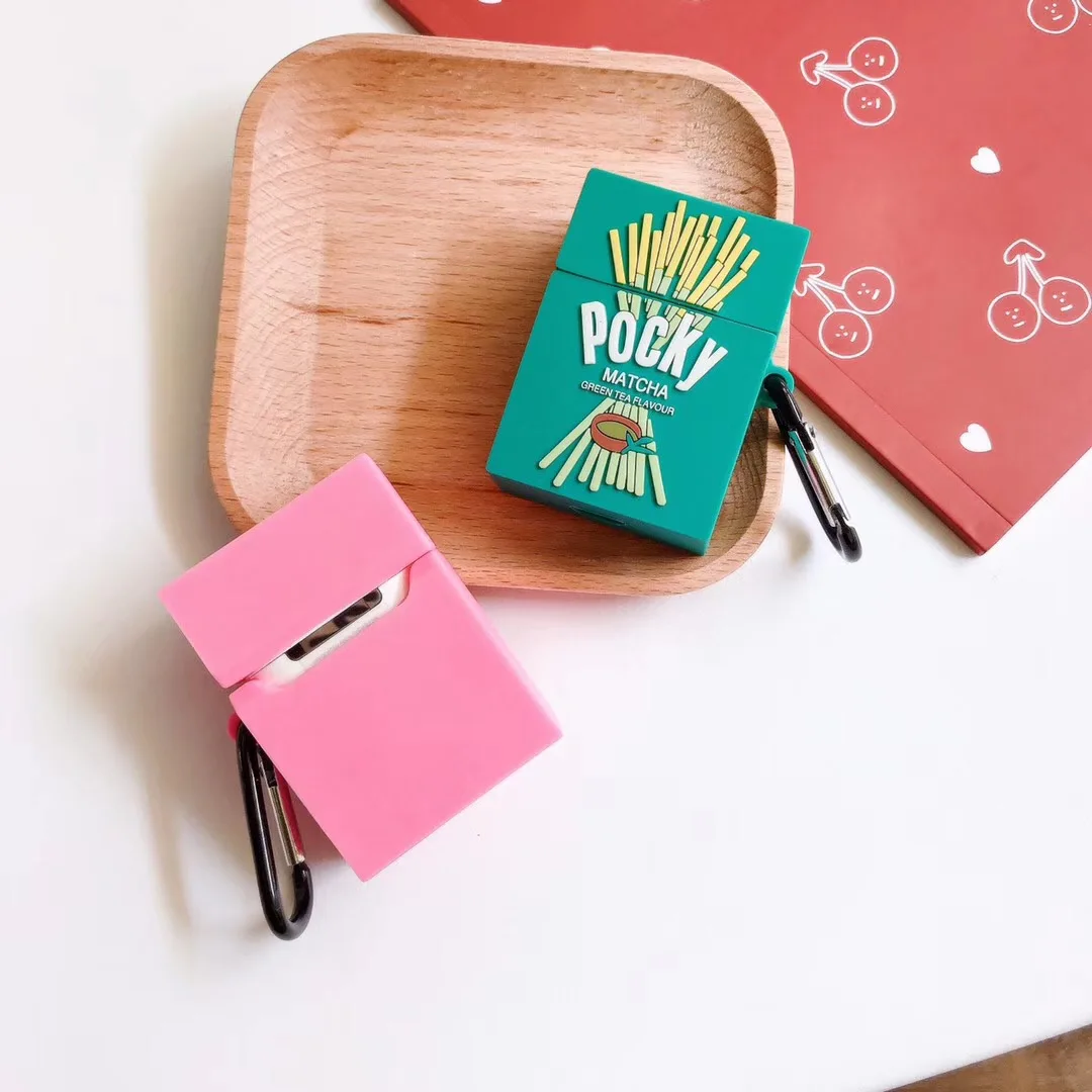 3D Клубника Glico Pocky печенье беспроводная Bluetooth гарнитура силиконовый чехол для Airpods 1 2 Airpod Pro3 защитный чехол для наушников