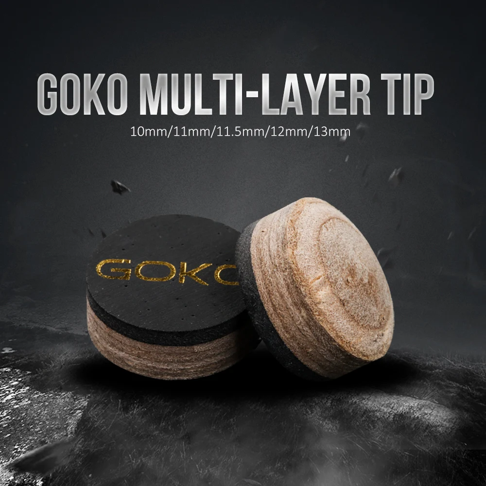 

GOKO 3036 Model Tips S/M/H Billiard Tip10/11.5/13mm Tip Selected 6-7 Layers Pig Skin Multi-layered Snooker Pool Cue Accessories