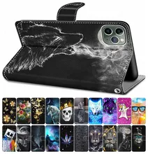 Para el caso de Huawei Honor 6A 6C Pro Honor 7X 7S Flip cubierta de libro de cuero teléfono caso lindo Coque Lobo tigre león perro gato Torre DP08F