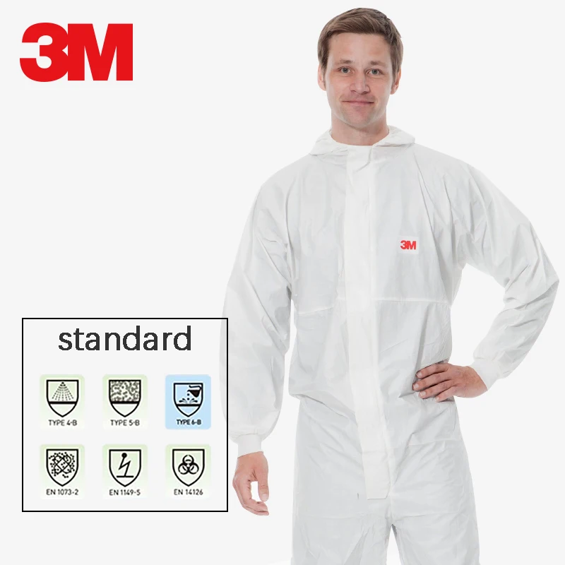 3M 4535 химическая защитная одежда соединенная шляпа Пыленепроницаемая медицинская лаборатория антистатический защитный костюм