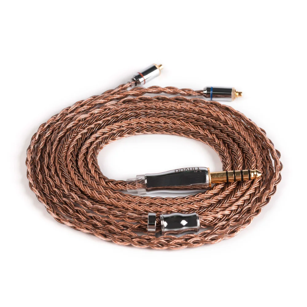 MMCX 4.4mm Yinyoo 16 сердечник высокой чистоты Медь кабель 2,5/3,5/4,4 мм с MMCX/2PIN/QDC TFZ для KZZS10 Pro AS10 ZSX blon bl-03 CCA C12 BA5 - Цвет: MMCX 4.4mm