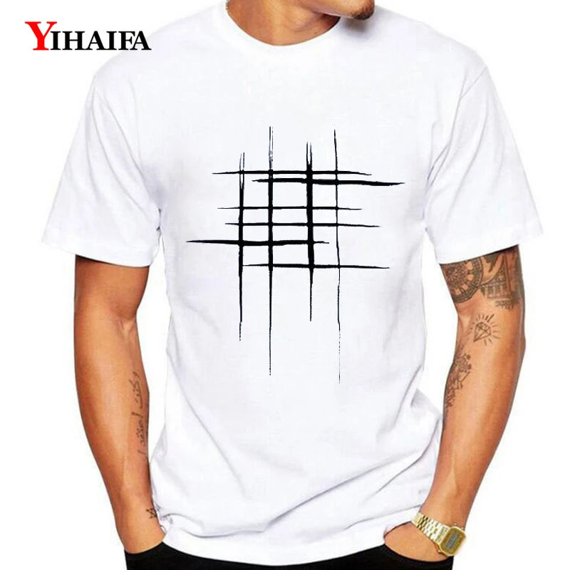 

Summer Men Man T Shirt Funny Line Graphic Tee Roupas Print T-Shirts Tees Short Sleeve O-Neck Casual Simple White Tops