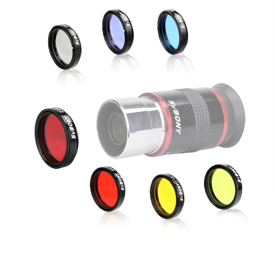 SVBONY Telescope Filter 1.25 inches Five Color Filters Kit 7pcs Filters Set CPL Filter Enhance Lunar Planetary Views,UHC Filter Improve The Image Contrast Reduces Light Pollution 