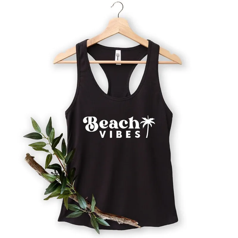 

Майка Пляжная с надписью «Vibes» на заказ, летние женские майки, топ для девичника, вечеринки на день рождения, Майки для музыкальной вечеринки, подарок для лучшего друга