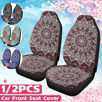 

1/2PCS 3D Flower Printing Car Seat Protector Auto Car Front Seat Cover Cases Protector Universal For Most Car Sedan SUV Truck