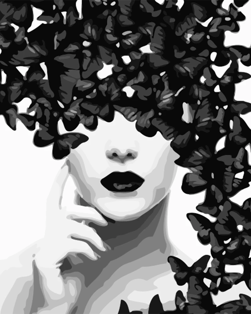 

Oil Painting By Numbers Flower and women DIY Paint by numbers On Canvas Home Decor Frameless Digital Painting