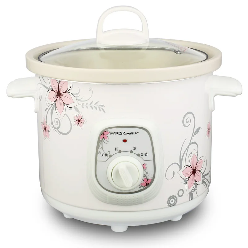 

Royalstar Electric Cooker Ceramic Whiteware Mini Electric Slow Cooker Ceramic Making Soup Porridge Pot 1.5L2.5L3.5L4.5L6L