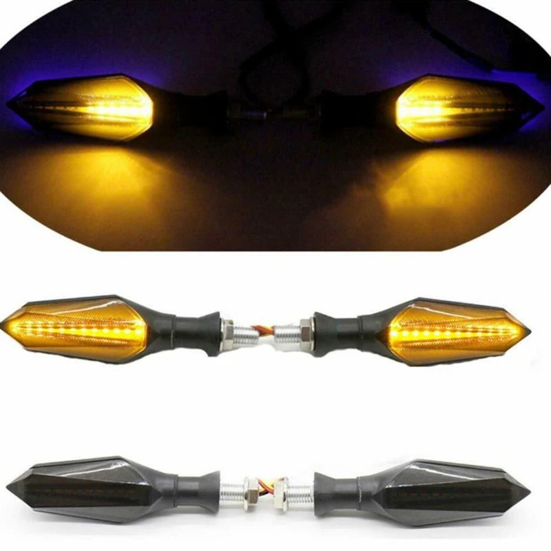 1 пара мотоциклетных поворотных сигналов, струящиеся задние накладки на Световые индикаторы, светодиодный направляющая лампа 12 В, ABS