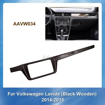 

2Din Car Radio Fascia for Volkswagen Lavida 2014 2015 Black Wooden Car refitting DVD frame Dash CD Panel Plate Frame Dash Mount