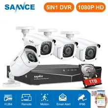 SANNCE 4CH 1080P HD CCTV система 1080N HDMI видео рекордер DVR комплект 2MP CCTV камеры безопасности ИК наружного наблюдения комплект белый