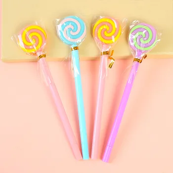 

36 pcs/lot Creative Lollipop Shape Gel Pen Cute 0.5 mm black Ink Signature Pens Promotional Gift Office School Supplies