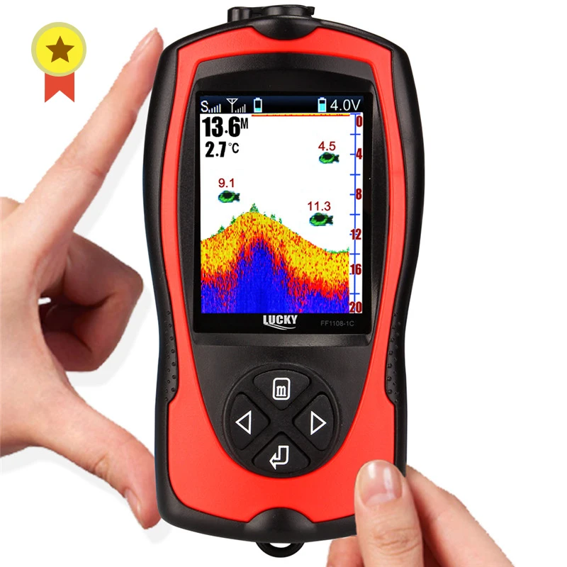Menu sem Fio Profundidade de Água Menu Russo! Lucky Ff1108-1cwla Inglês Russo Sonar Cor Fishfinder 147ft – 45m Ff1108-1cw &
