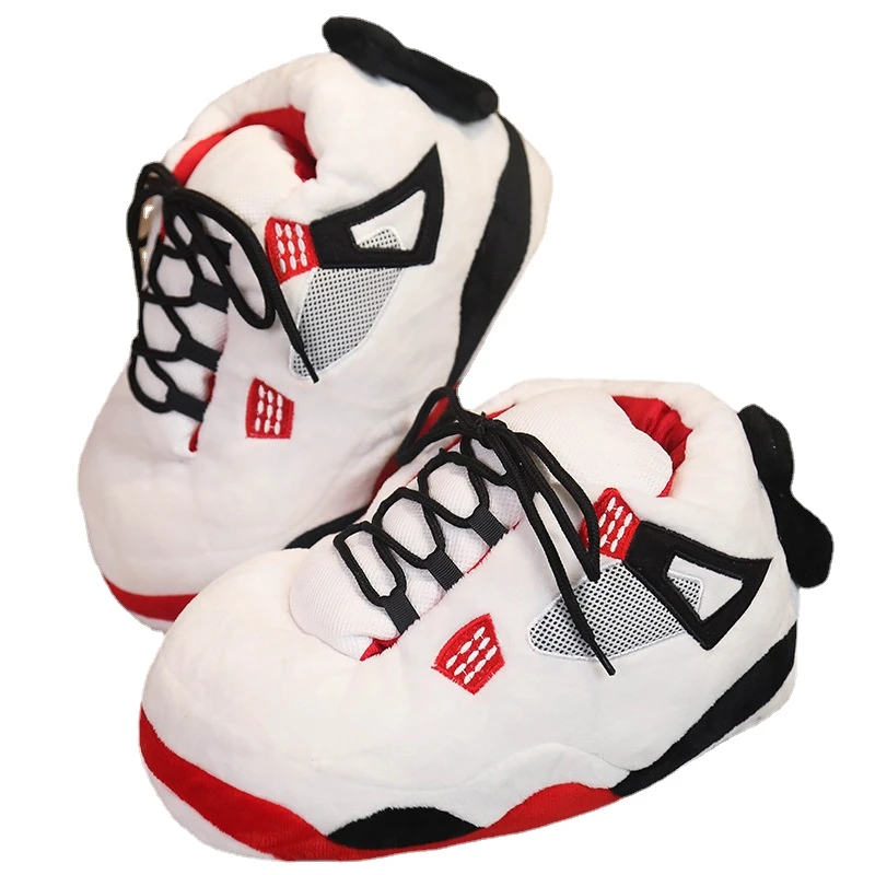 Zapatillas de baloncesto hombre y mujer, pantuflas cálidas de invierno para el suelo de la casa, chanclas divertidas para interiores, zapatillas de invierno|Zapatillas| - AliExpress