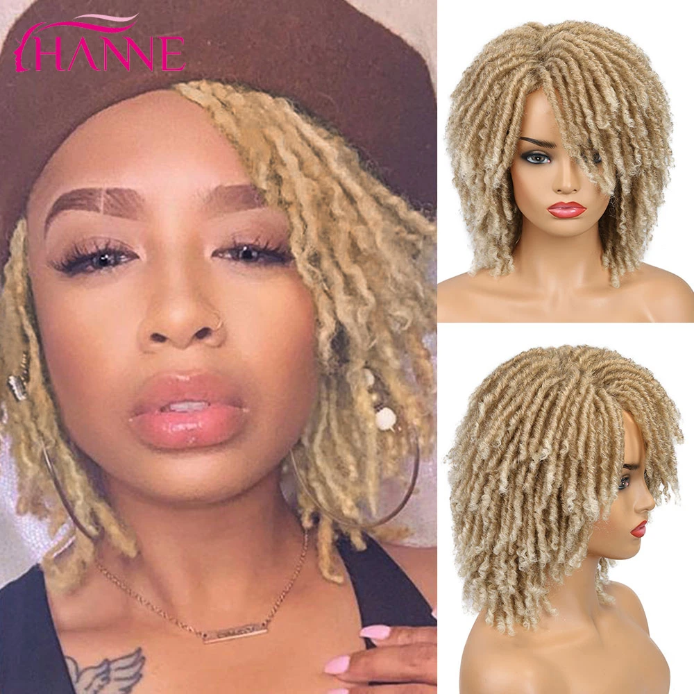 Hanne Blonde Dreadlocks Synthetic Wigs For Black Women Faux Locs Braiding Crochet Twist Hair Heat Resistant Hair Wigs Synthetic None Lace Wigs Aliexpress