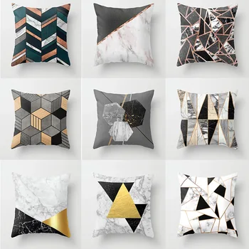 

Pillow case 45 * 45 Modern minimalist geometric print polyester pillowcase Square decorative pillowcase