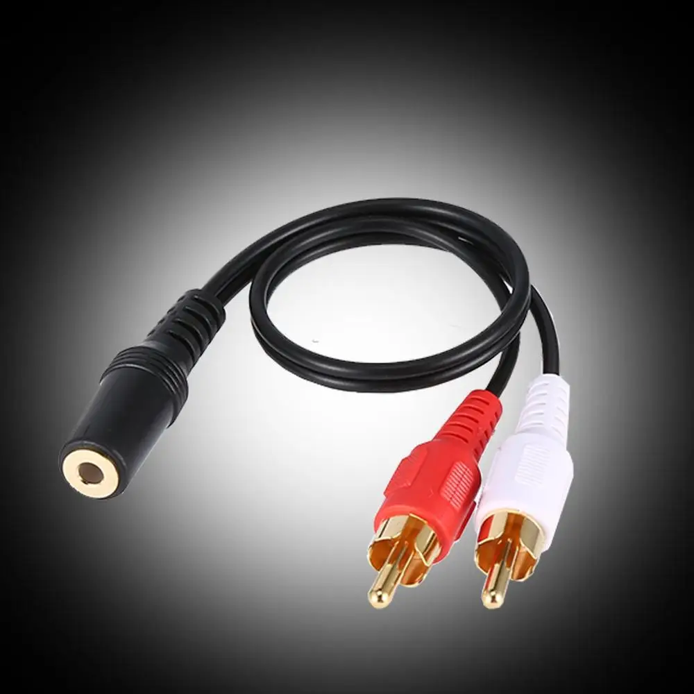 Позолоченный 3 5 мм Женский к 2 Rca Мужской стерео аудио Y кабель адаптер линия одна