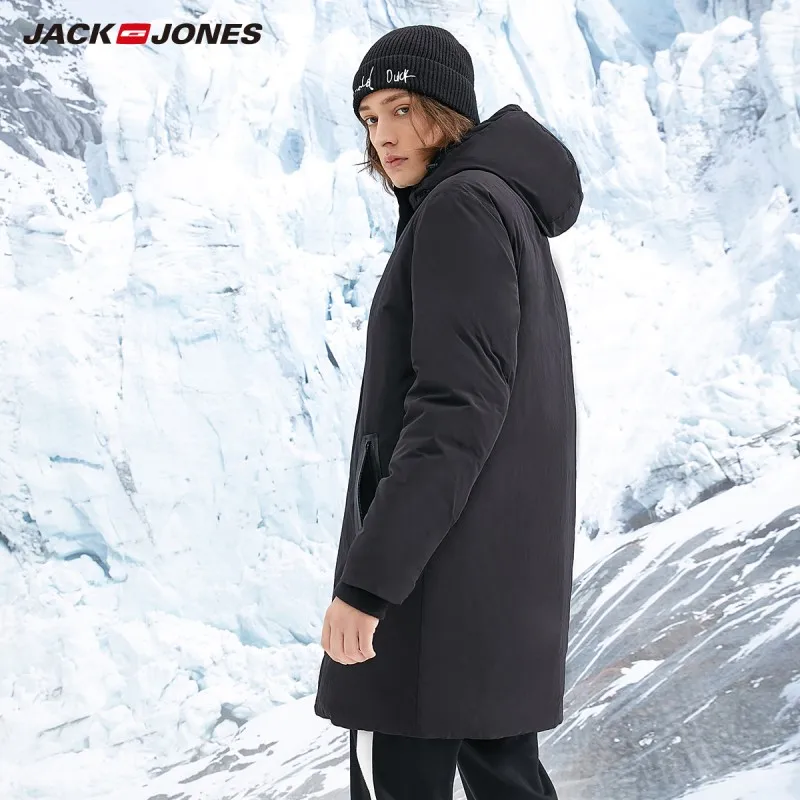 JackJones мужской длинный пуховик с капюшоном парка пальто мужская одежда