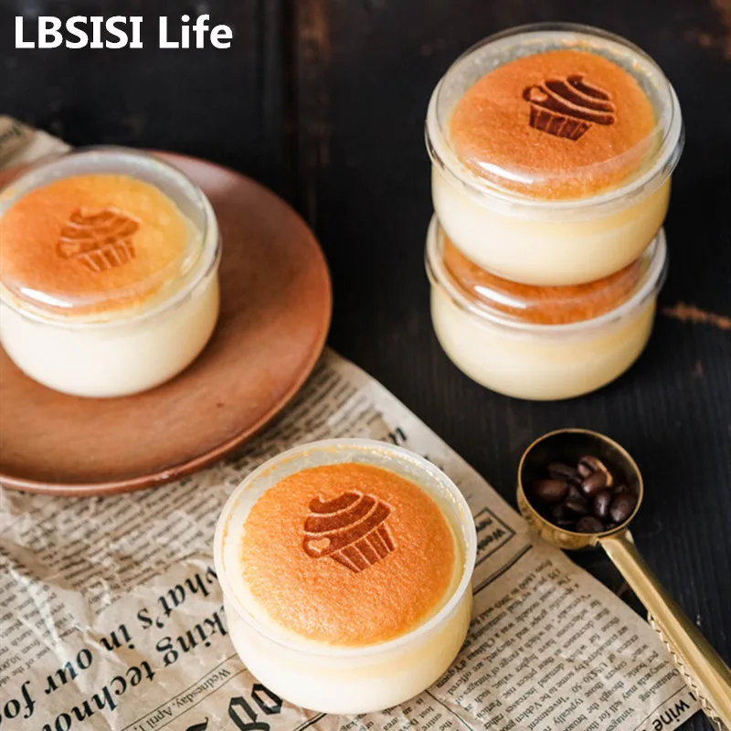 

LBSISI Life-Semi Cooked Cheese Cup Baking Desserts Caramel Pudding Fruit Yogurt Ice Cream Cup Wedding Party Decoration 20Pcs