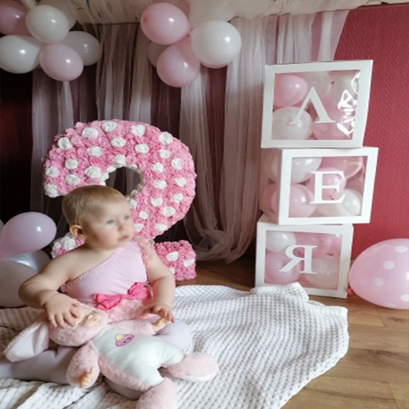 Baby Shower Decorations Transparent Box Name Letter Box Babyshower Gift Box Girl Boy 2nd 1st One Birthday Party balloons Decor Baby Shower Decorations Transparent Box Name Letter Box Babyshower Gift Box Girl Boy 2nd 1st One Birthday Party balloons Decor
