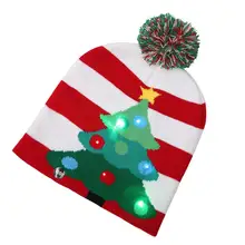 Рождественская шляпа Светодиодный колпачок s Рождественская елка шляпа красочные лампы шляпа снежный узор шляпа вечерние милые кепки Свадебные украшения
