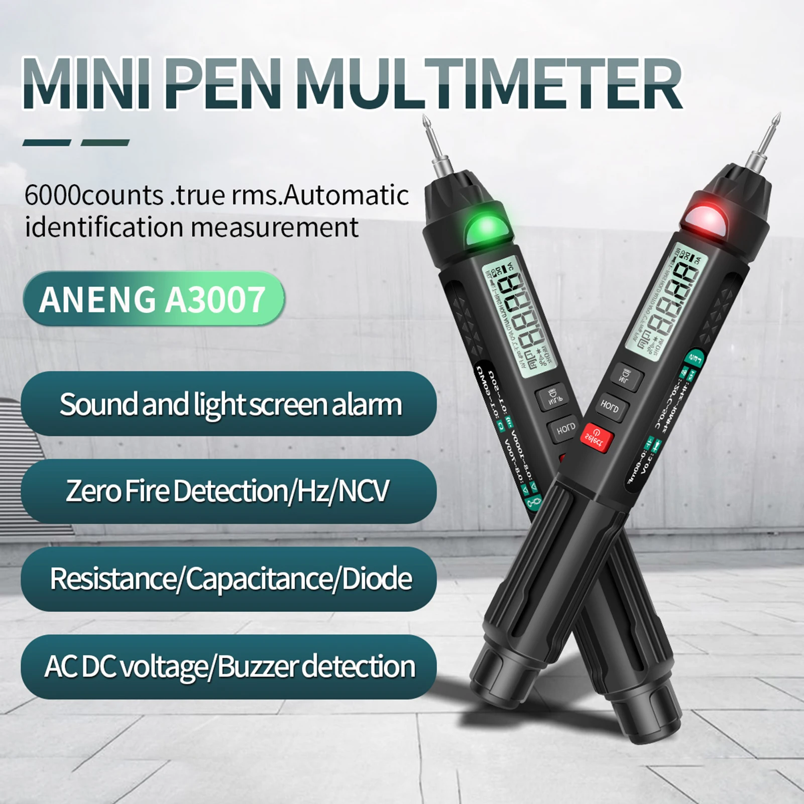 ANENG A3007/3008 Pen 6000 Counts Digital Multimeter Meter Tester NCV Auto-off Voltage Current Resistance capacitor tester