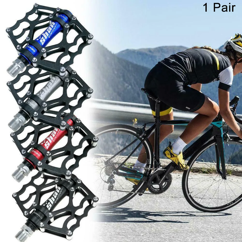 9/16inch Platform Professional Aluminum Alloy Wide Flat Cycling Sealed Bearing Road Mountain Portable Bike Pedal CNC Anti Skid