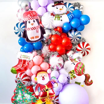 

1pack Merry Christmas Balloons Santa Claus/Snowman/Tree/Bell/Deer Balloon for 2020 Christmas Home Party Decoration Xmas Supplies