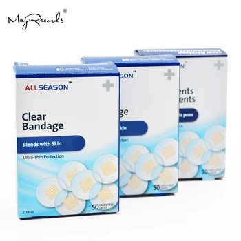 

150pcs/3boxes Clear 2.2cm Diameter Transparent Invisible Round Spot PU Waterproof Adhesive Bandages Band aid Emergency Supplies