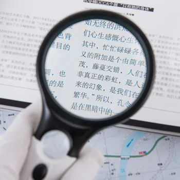 

45X 3 LED Light Handheld Magnifier Reading Map Newspaper Magnifying Glasses Jewelry Loupe For Old Glass Lens Jewelry Loupe